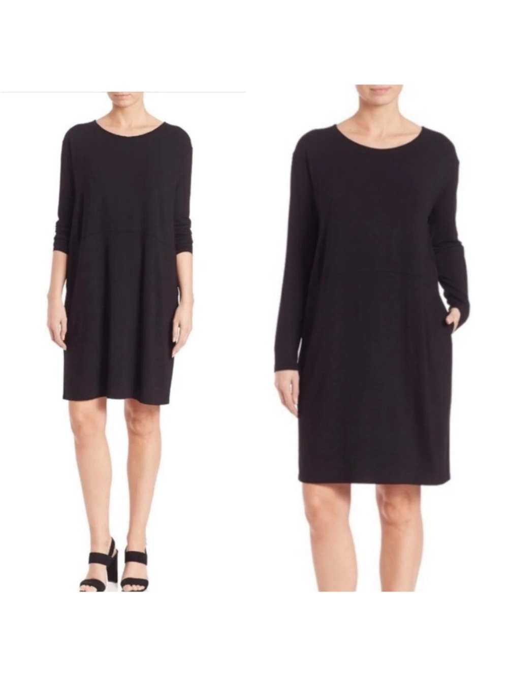 Eileen Fisher Viscose Jersey Dress with Pockets - Large